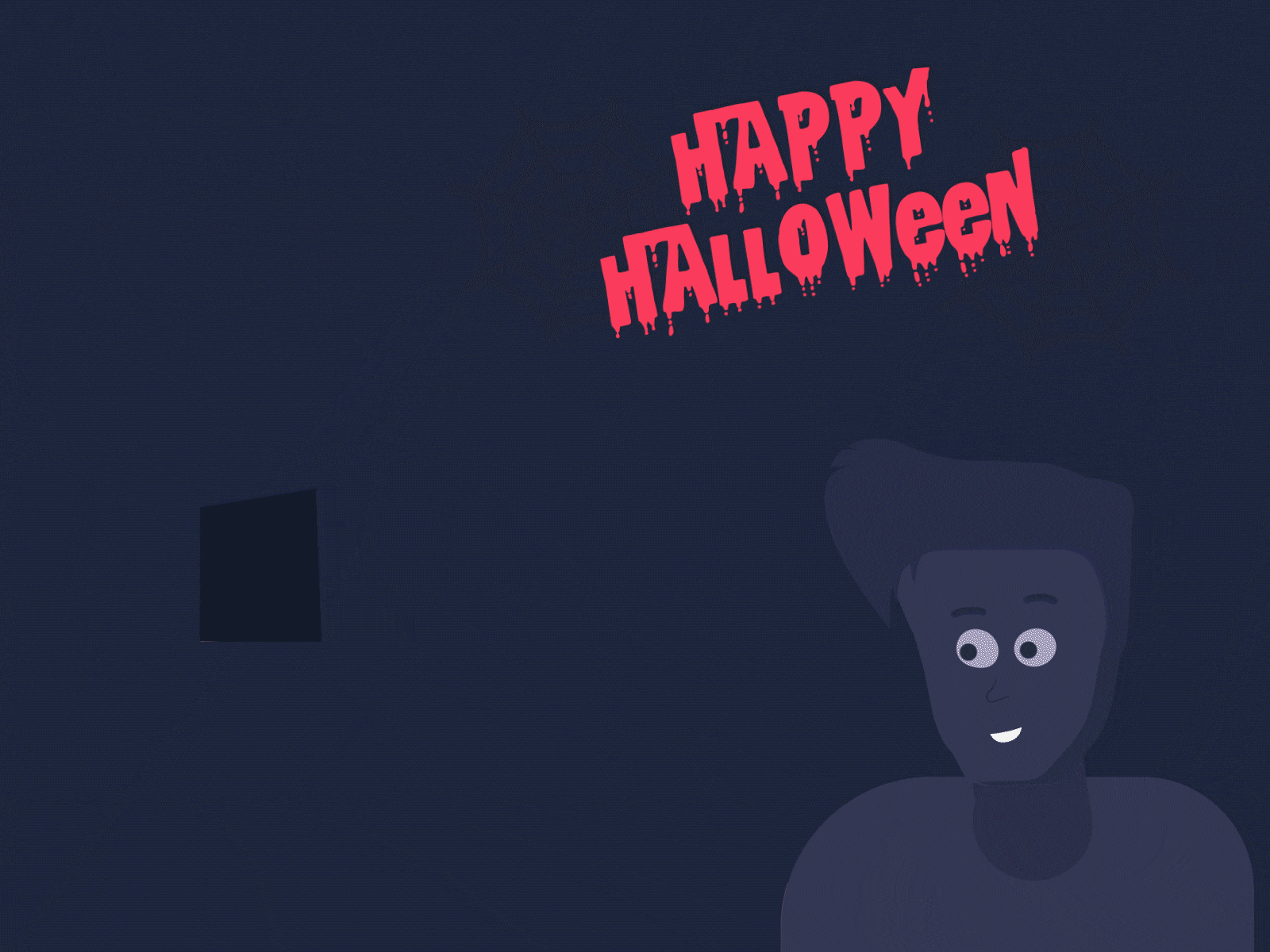 Someone's Inside aftereffects animation chair character dark design flat ghost gif halloween happy illustration illustrator scare spooky vector weekly warm up