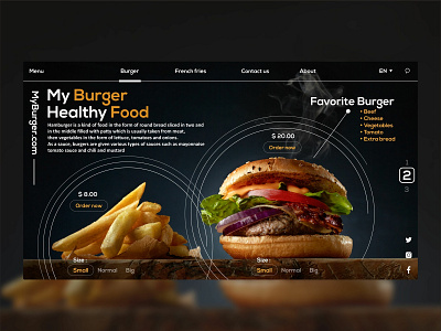 Burger Web design app branding design icon identity ios minimal mobile ui ux web website
