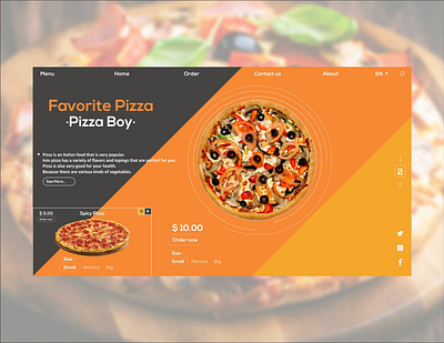 Pizza Web Design app branding design icon identity ios minimal mobile ui ux web website