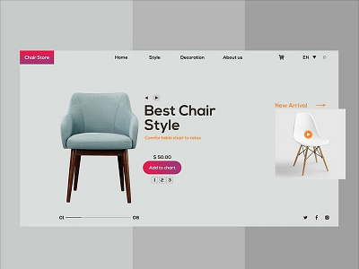 Web Chair Store app branding design icon identity ios minimal mobile ui ux web website