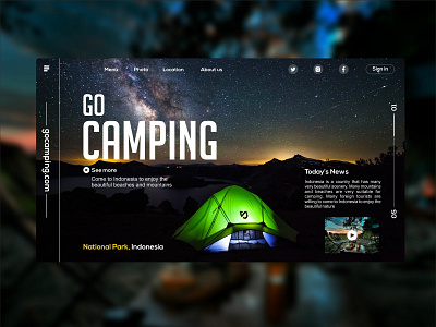 Go Camping Web Design app branding design icon identity ios minimal mobile ui ux web website