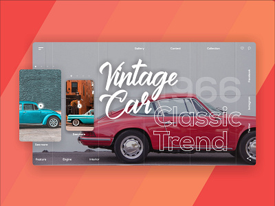 Vintage Car web Design app branding design icon identity ios minimal mobile ui ux web website