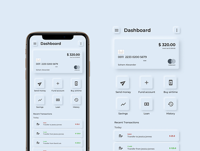 Neumorphic bank app UI designer figma figmadesign ui uidesign ux uxui