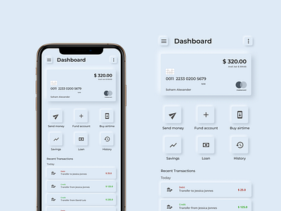 Neumorphic bank app UI