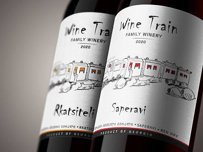 "Wine Train" Labels brand illustration label design