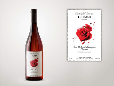 Label for Rosé wine branding label design