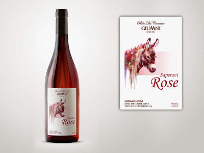 Label for Rosé wine branding label design