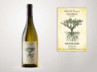 White wine label branding label design