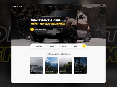 Adventure car rental concept branding design graphic design logo ui ux