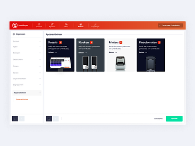 Device management for restaurant holders blocks dashboard design figma grid settings ui ux