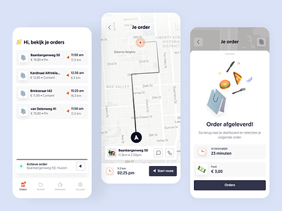 UI Design - Food delivery app 🍴 app blue dashboard delivery design ios iphone mobile navigation orange product ui ux