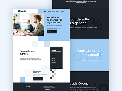 New homepage concept for Sycade branding design typography ui ux web