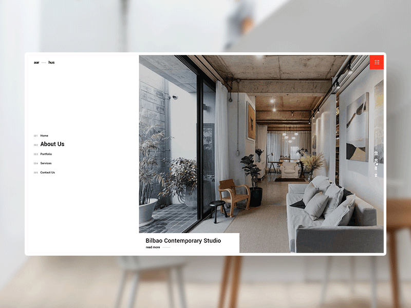 Asymmetric One Page Home - Aarhus animation architecture asymmetric design furniture furniture website graphic design hello dribbble interior minimal modern portfolio shop showcase ui ui ux design ux ux design web deisgn website