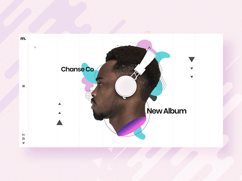 Mixtape - Album Showcase interface creative design navigation menu hello dribbble tour singer modern minimal colorful animation tune ux ui album cover design playlist album artist music