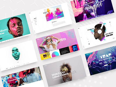 Mixtape-Music Theme for Artists, Bands, and Festivals album album cover design animation artist colorful creative design hello dribbble interface menu minimal modern music navigation player playlist singer tour ui ux