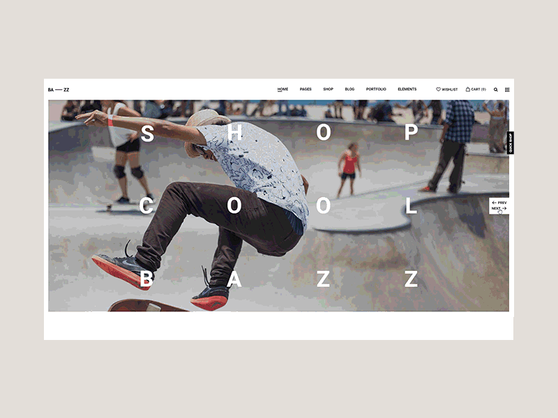 Bazz - Shop Categories Homepage animation design fashion graphic art hello dribbble interace interaction design menu design minimal navigation portfolio shop slide store transition ui urban ux web website