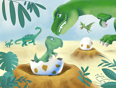 dinosaur dinosaur illustration procreate