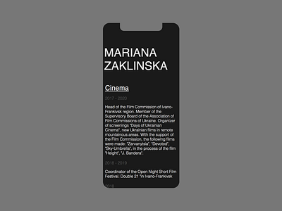 zaklinskamariana.info black black and white branding ui uidesign ux uxui