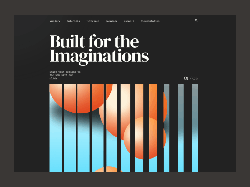 Built For The Imagination 3d animation animation 2d black branding design principle typography ui uxui video