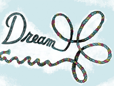 Lasso a Dream clouds dream illustration lasso lettering rope