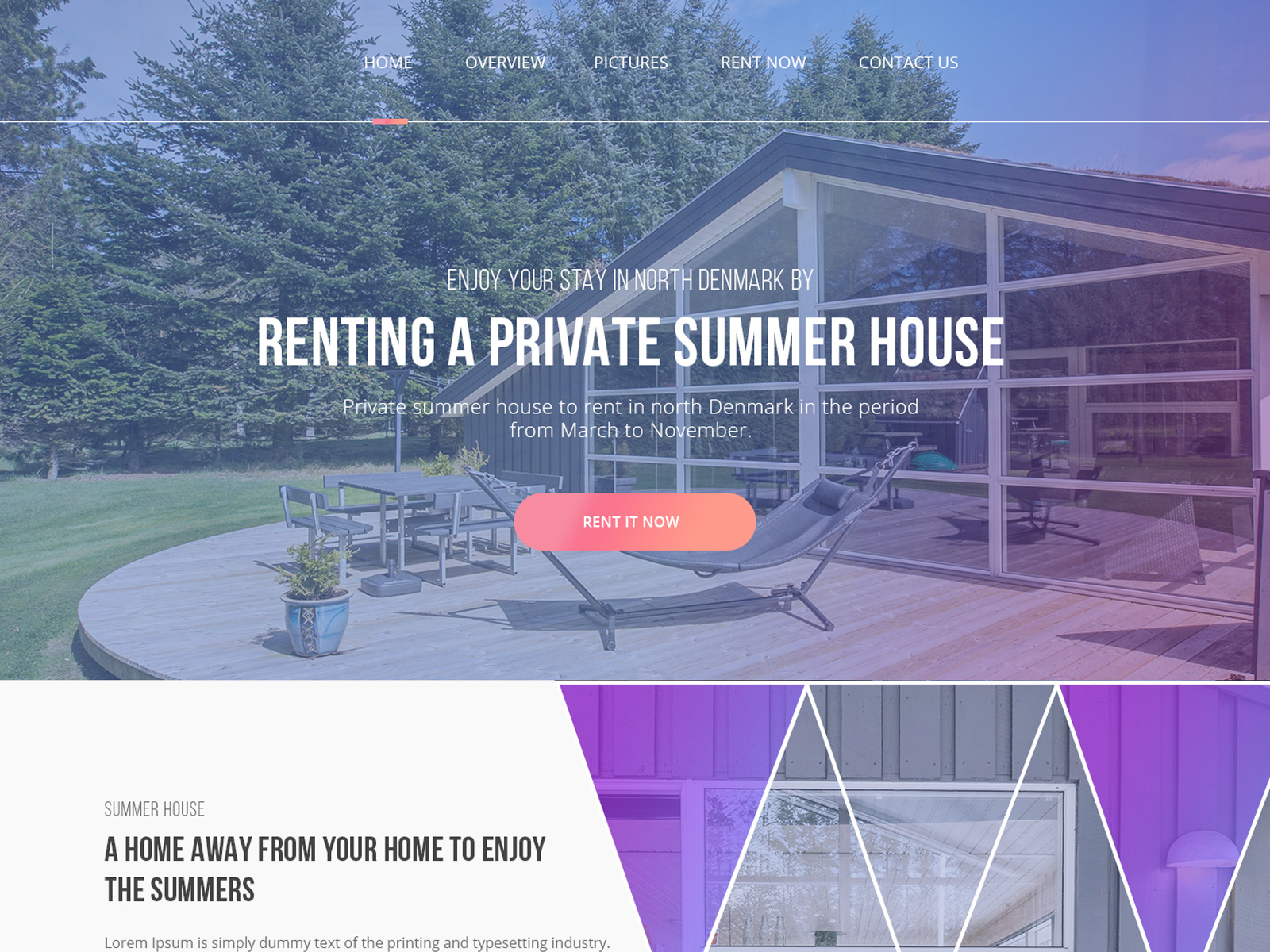site design for renting a Summerhouse by Ritu Rohilla on Dribbble