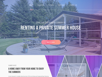Website design for renting a Summerhouse