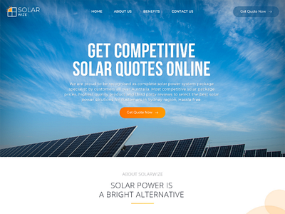 Web Page Design for Solar Panel Installation Company panel photoshop psd psd design riturohilla solar solar panel trending ui user experience user interface ux web page webdesign webpagedesign