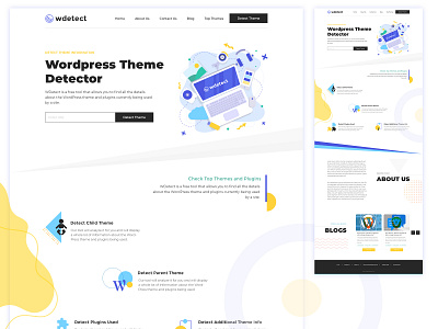 Wordpress Theme detector website design design detector riturohilla ui user experience user interface ux web website wordpress wordpress design wordpress theme