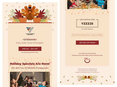 Holiday Special - Thanksgiving Newsletter Template design coupon code design email design email marketing email template holiday newsletter design newsletter template riturohilla thanksgiving ui web
