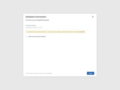 Database Connection String Input