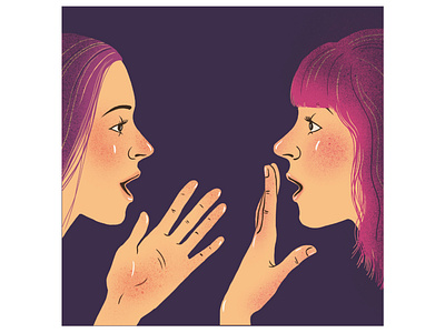 Something about gossip communication conversation girls graphics illustrations people profiles splenitis vector woman