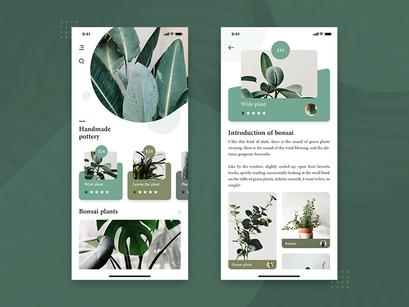 Plant app by Wetally on Dribbble