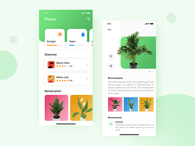 Plant app design type typography ui ux