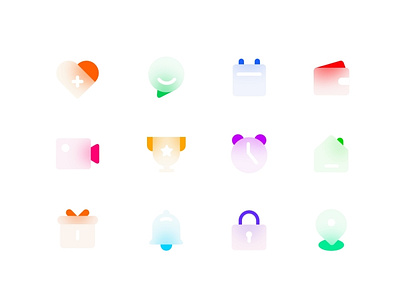 Ground glass style icon app design icon type ui