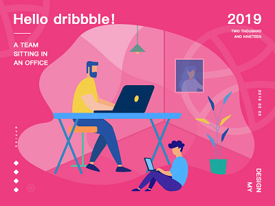 Hello dribbble design illustration ui