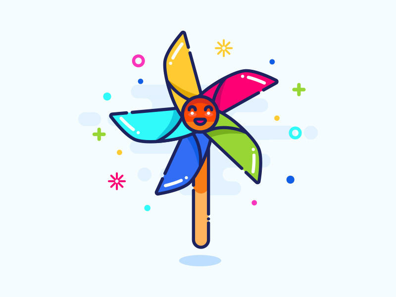 The windmill type ux illustration icon ui design