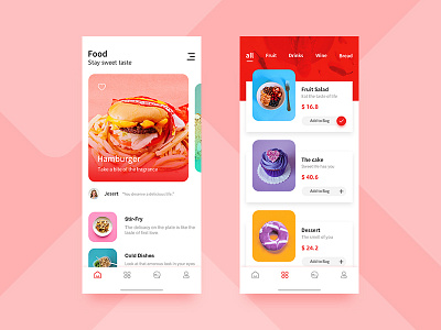 Food app app design type ui ux