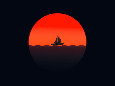 Find your peace. beach boat design flat holiday hologram icon illustration nature ocean prints sunset ui vector