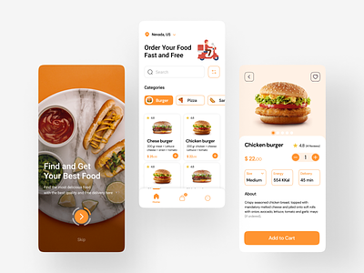 Food Delivery App app cart delivery delivery app design food food delivery service food design food order fooddelivery mobile mobile app order product recipe restaurant app tracking app ui uiux ux