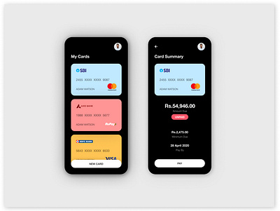 Credit Card Tracker - DARK MODE darkmode figma interaction interface ui ui design