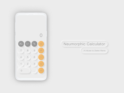 Neumorphic Calculator calculator design dieterrams figma interaction interface neumorphism ui uidesign white