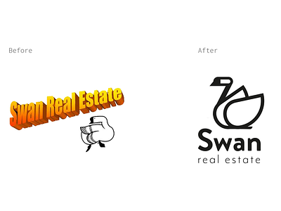 Swan Real Estate Logo Redesign branding daily design design digital art illustration logo logotype redesign swan logo vector