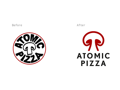 Atomic Pizza Logo Redesign branding design digital art illustration logo logo redesign logoredesign mushroomlogo vector