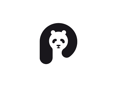 Panda animal black and white graphic design lettermark logo logo design minimal negative space panda panda logo vector