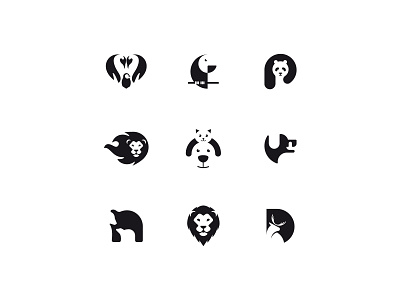 Negative space collection animal logo animals creative design graphic design illustrator inspiration logo logo design minimal negative space