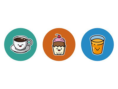 Cartoon Icons cartoon design coffee design graphic graphic design icons icons set illustration orange juice sweet vector