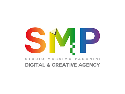 SMP - Digital & Creative Agency Pt.1 brand identity branding corporate identity design gradient graphic design logo logo design paper pixel vector