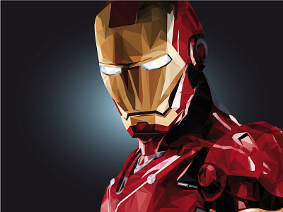 Low Poly Iron Man creative design graphic graphic design illustration illustrator iron man low poly marvel polygon art vector