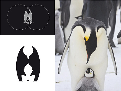 Penguins Family Concept animal creative design graphic graphic design grid grid construction illustration illustrator inspiration logo logo design minimal minimalist negative space vector