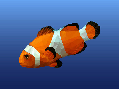 Low poly Clownfish clownfish creative design fish graphic graphic design illustration illustrator low poly polygon art sea creature vector